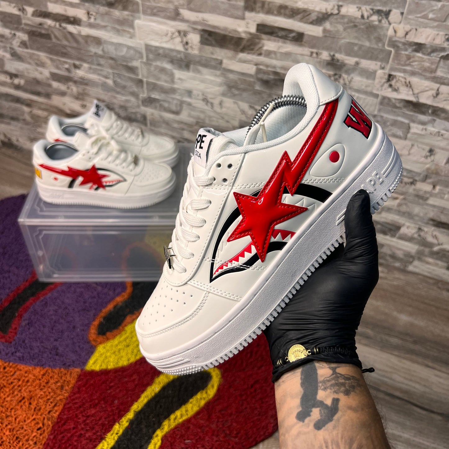 BAPE BLANCO ROJO 1.1